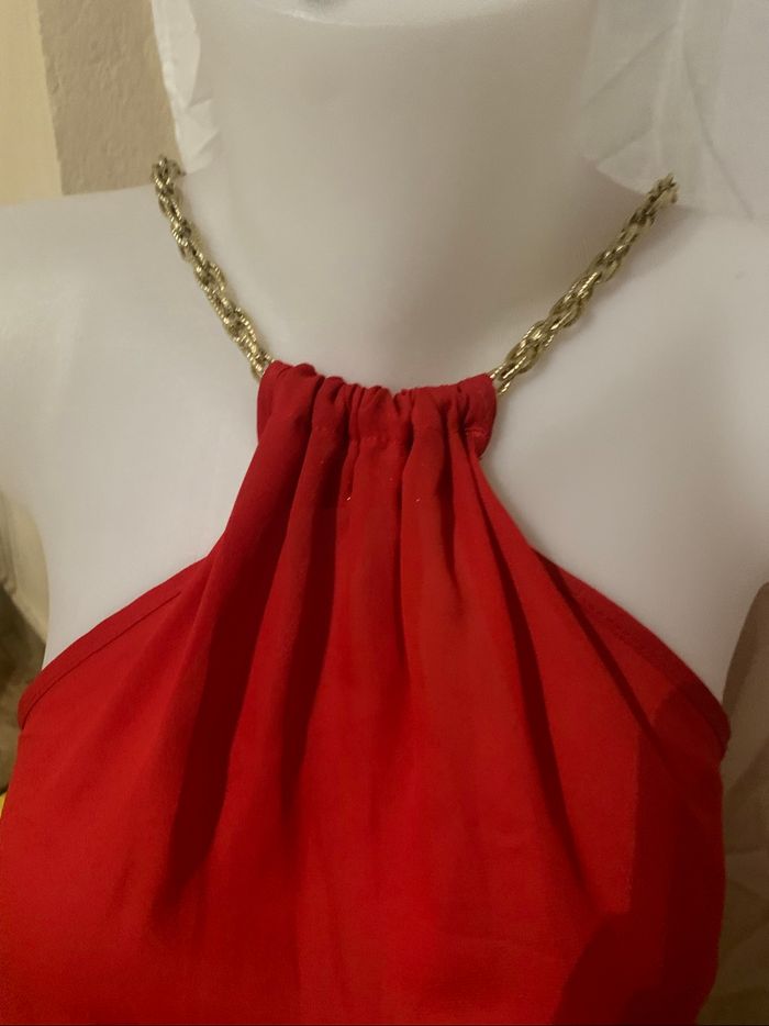 Top fantaisie rouge CC Collection tres bon état XL - photo numéro 5