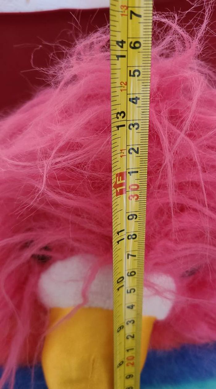 Peluche vintage perroquet AJENA arc-en-ciel oiseau rose - photo numéro 6
