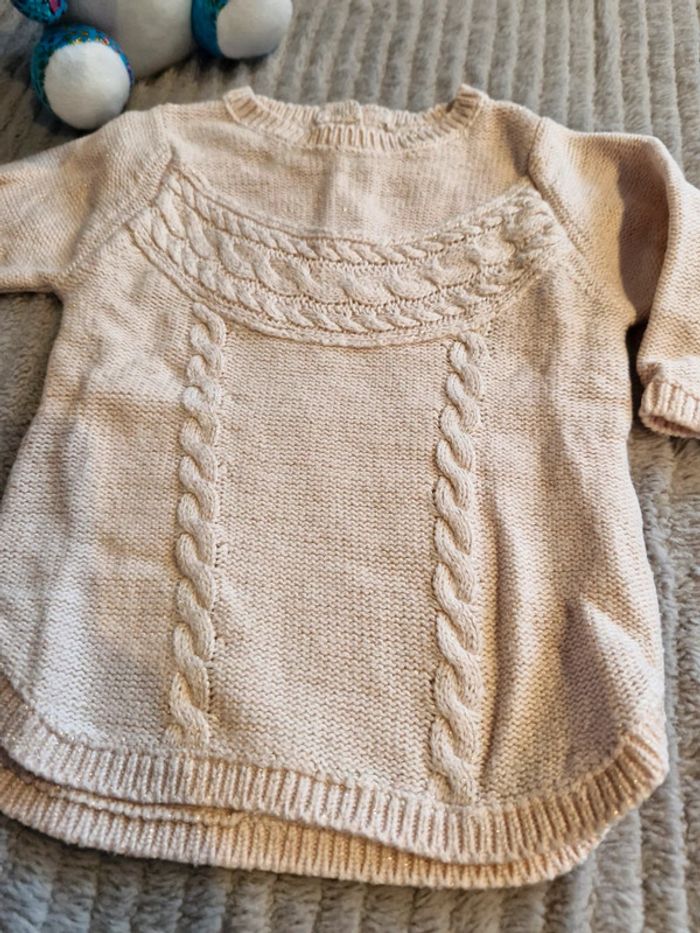 Robe lainage rose pâle 3 mois TAO - photo numéro 2