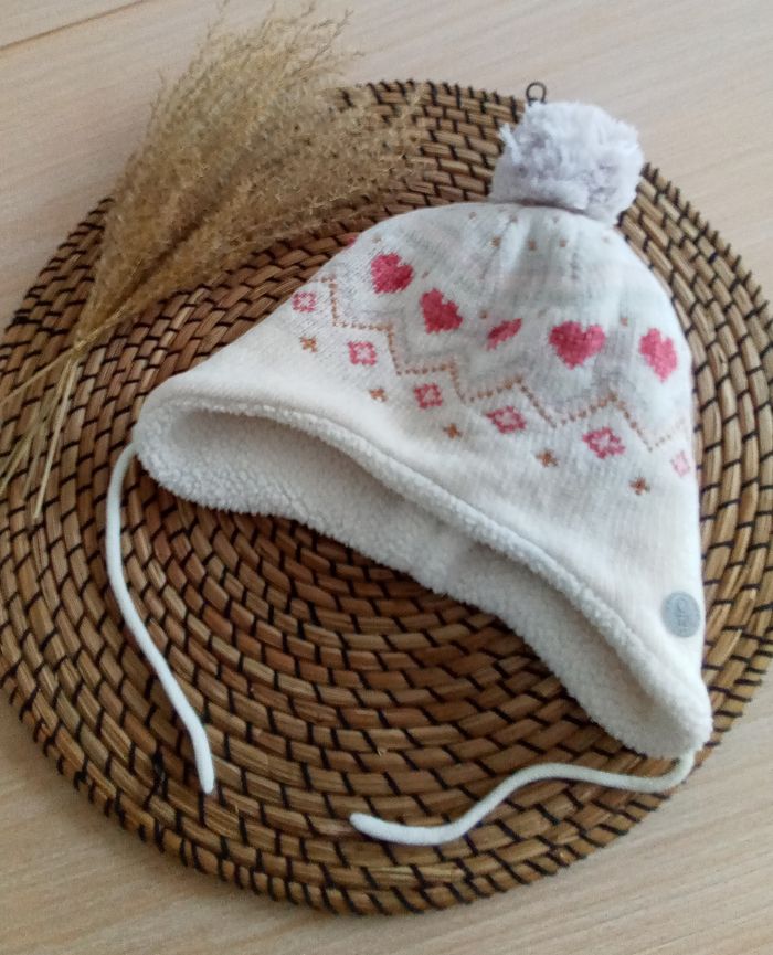 Bonnet péruvien crème avec motifs Obaibi 12/18 mois - photo numéro 2