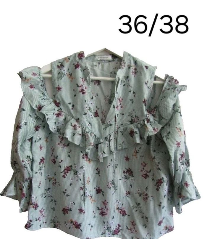 tunique blouse fraiche épaules dénudées marque Bershka