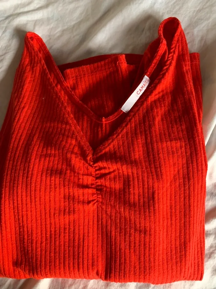 T-shirt à manche longues rouge - photo numéro 4