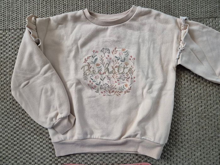Ensemble jean vieux rose "mum" + pull bouffant "bichette" - 7/8ans - photo numéro 2