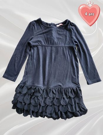 Robe manches longues légère noire fille 4 ans