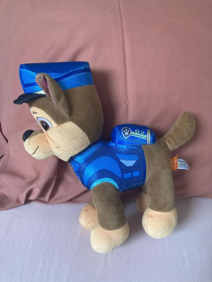 Grande peluche Chase Pat’ Patrouille – 25 cm – Licence officielle Nickelodeon – Très bon état - photo numéro 2