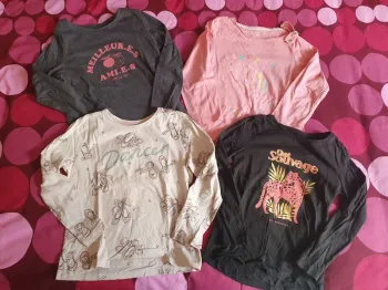 Lot de 4 t-shirts manches longues 4 ans