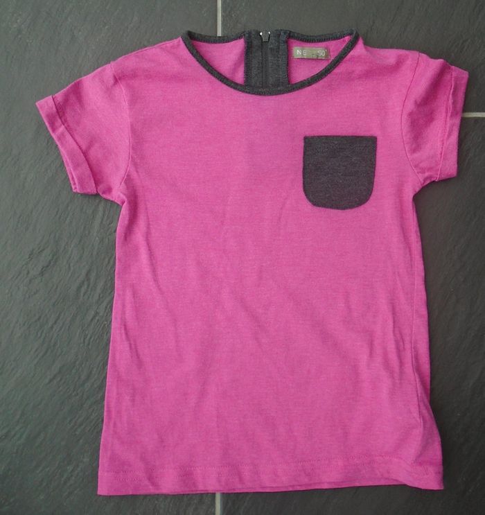 Joli tee-shirt rose et noir fille 6 ans (113-119 cm)