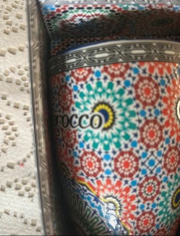 Coffret Mug Marocain + Cuillère – Motifs Orientaux Colorés – Neuf 