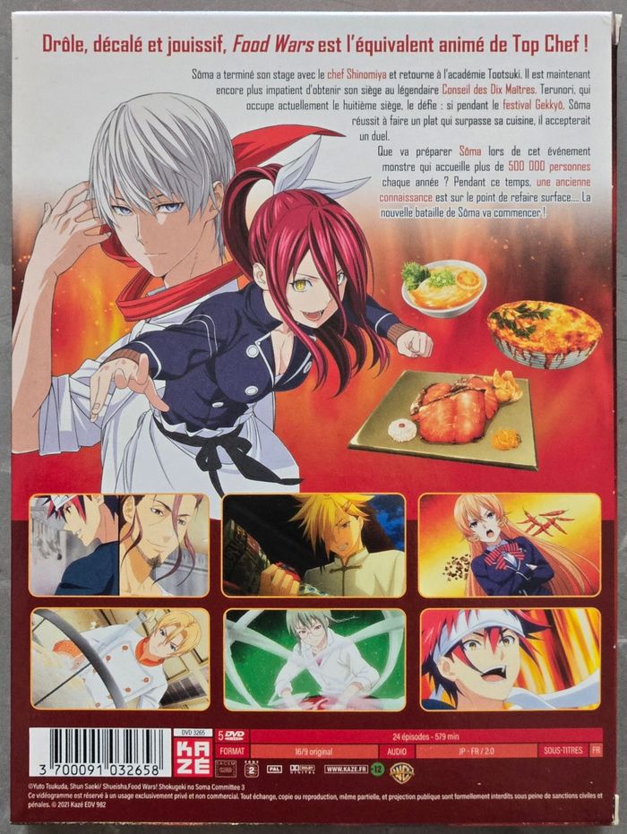 Food Wars Shokugeki No Soma (Troisième Service) Dvd d'occasion en très très bon état comme neuf - photo numéro 2
