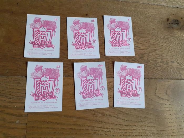Lot 6 Vignettes stickers Panini Monster High - photo numéro 2