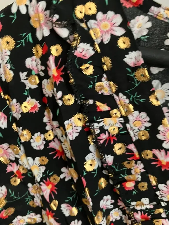 Robe fleurie colorée dorée excellent état - photo numéro 2