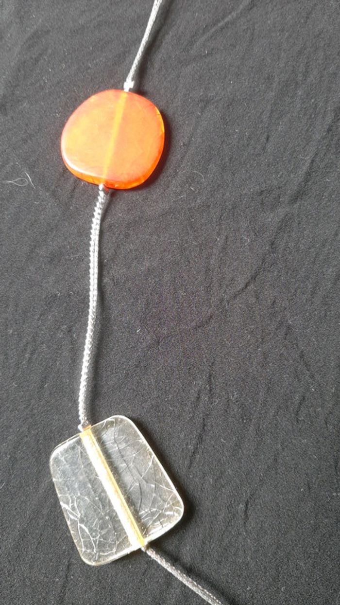 Sautoir fil argenté fantaisie - photo numéro 2