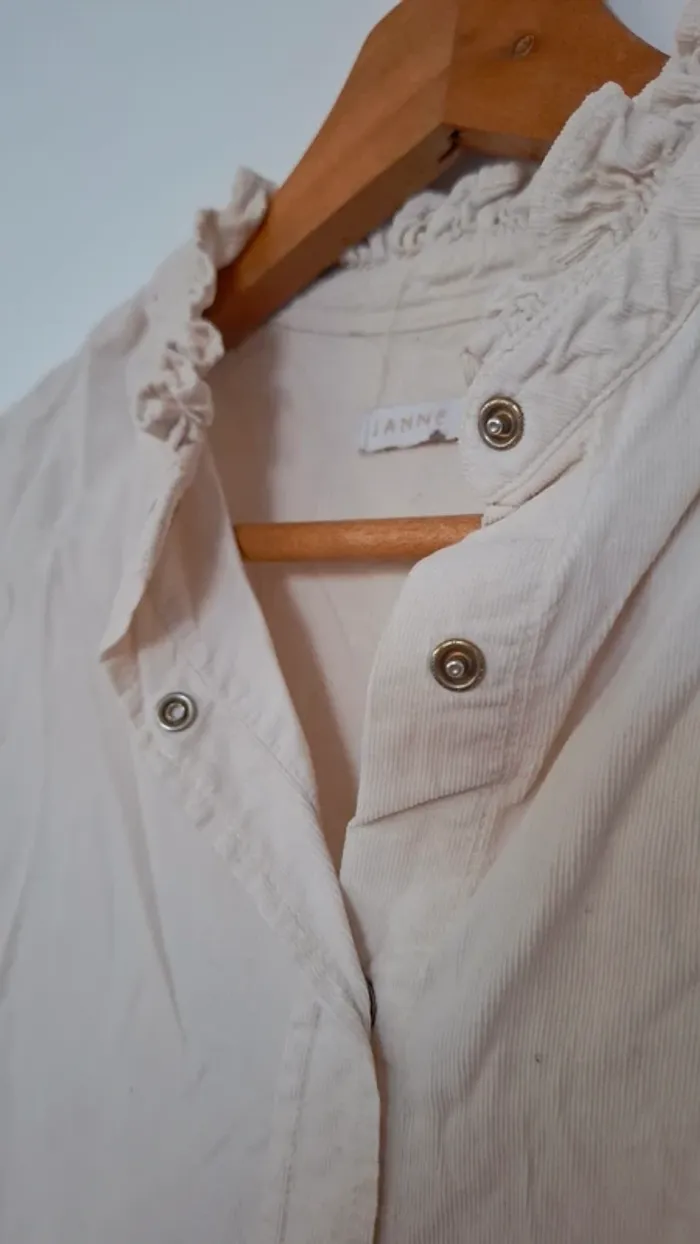 Superbe chemise en velours beige Janne Mill - Modèle LILI taille M - photo numéro 4