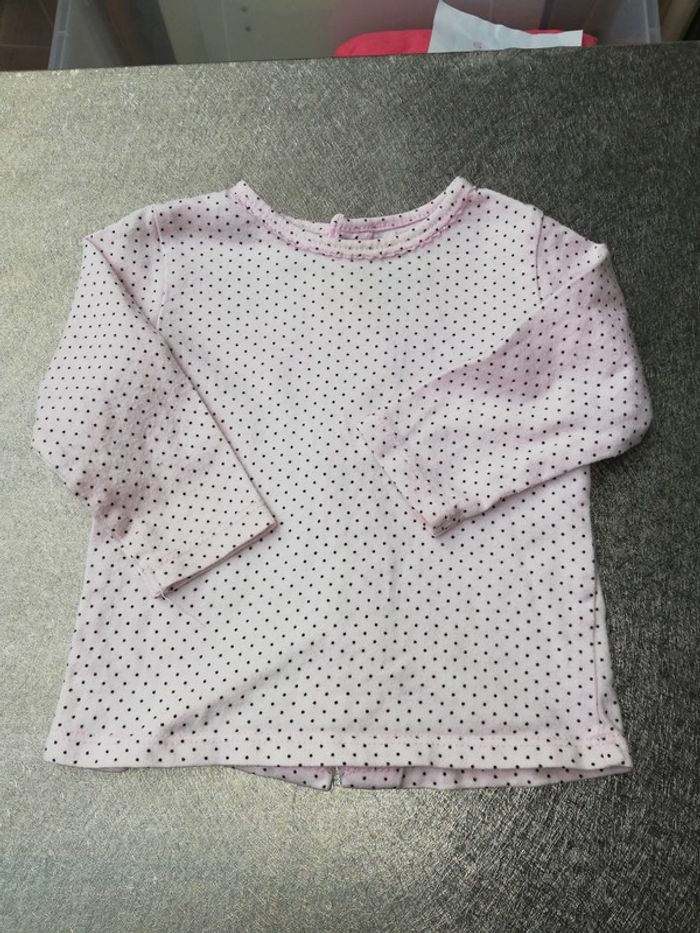 Tee-shirt manches longues rose 6 mois les bébés sont comme ça - photo numéro 2