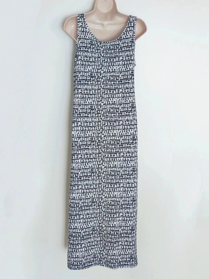 Robe longue fendue abstrait blanc noir - 38/M à 40/L - photo numéro 7