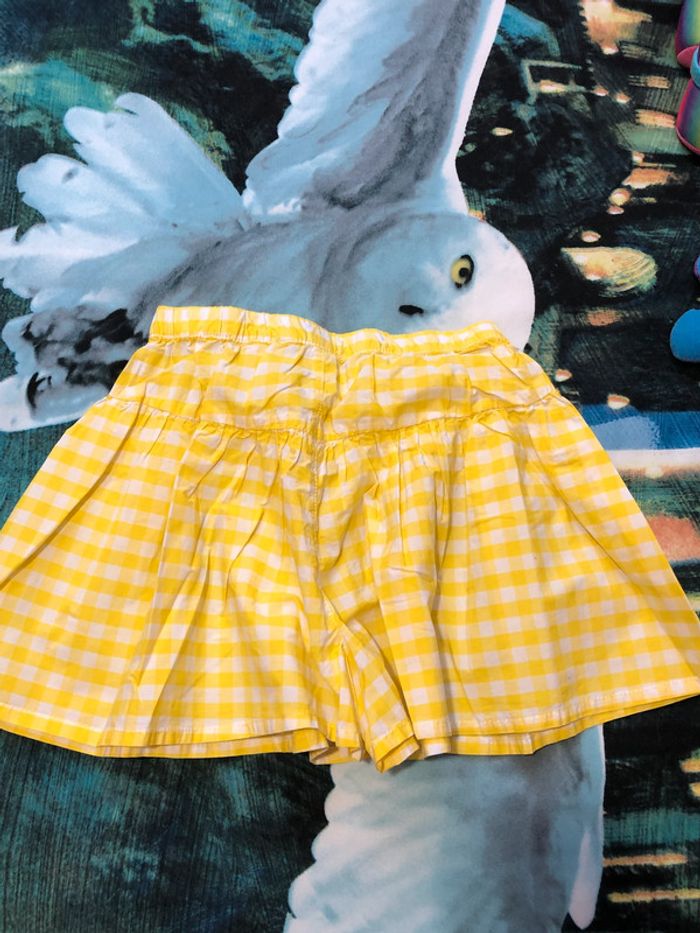 Jupe short Okaidi 8 ans jaune neuve - photo numéro 2
