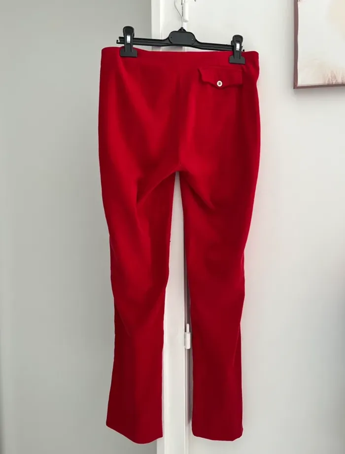 Pantalon rouge droit Zara Basic T38 - photo numéro 6