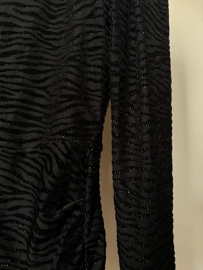 Robe noire effet zébré S Mango - photo numéro 4