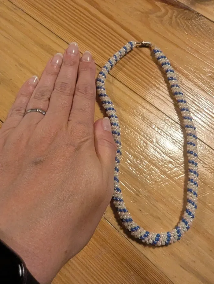 Collier perle tissé main - photo numéro 2