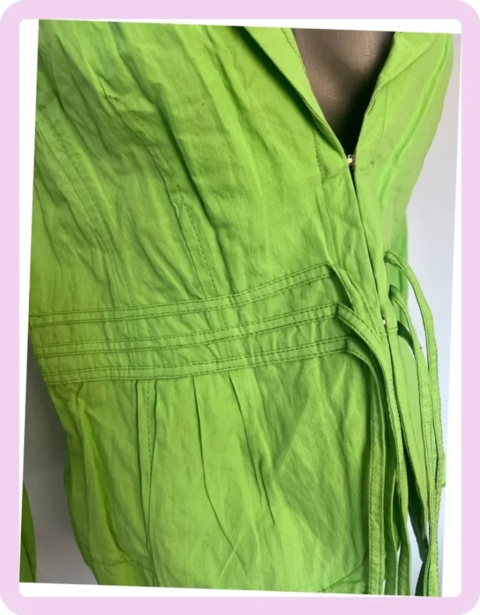 🍃 Veste légère Apanage – Taille 42/44 – Verte, épaules légèrement rembourrées 🍃 - photo numéro 3