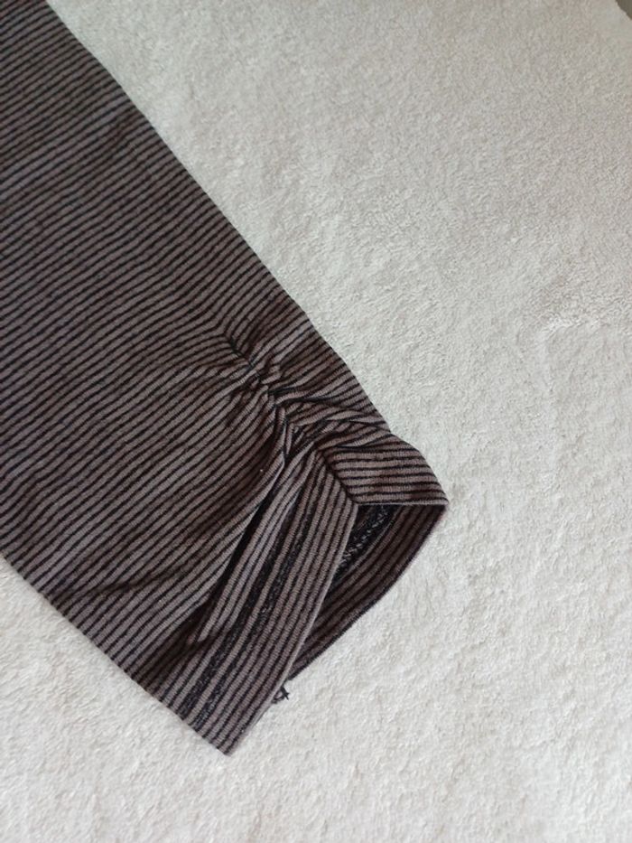 Legging rayé gris et noir 10 ans - photo numéro 3