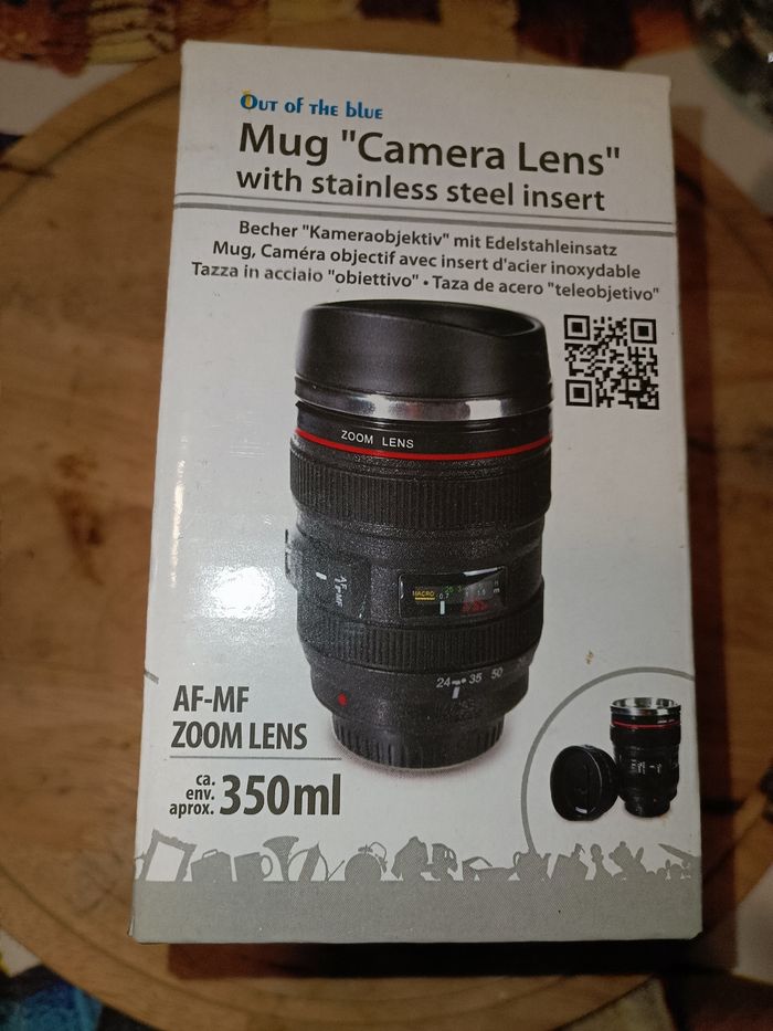 Mug thermos objectif appareil photo neuf