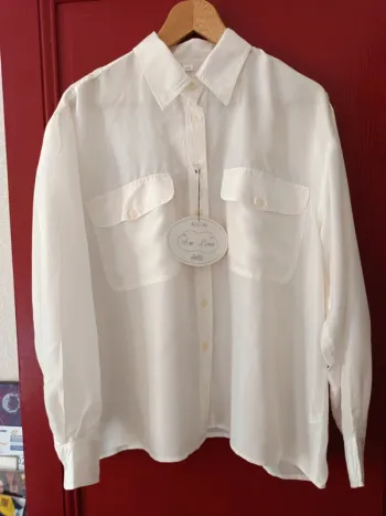 Chemise 100% soie, couleur crème