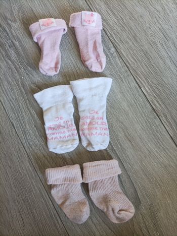 Lot de 3 paires de chaussettes bébé roses