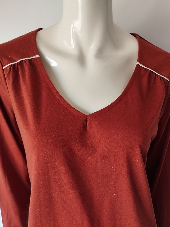 Blouse en coton col V thermolactyl Damart taille 46 - photo numéro 2