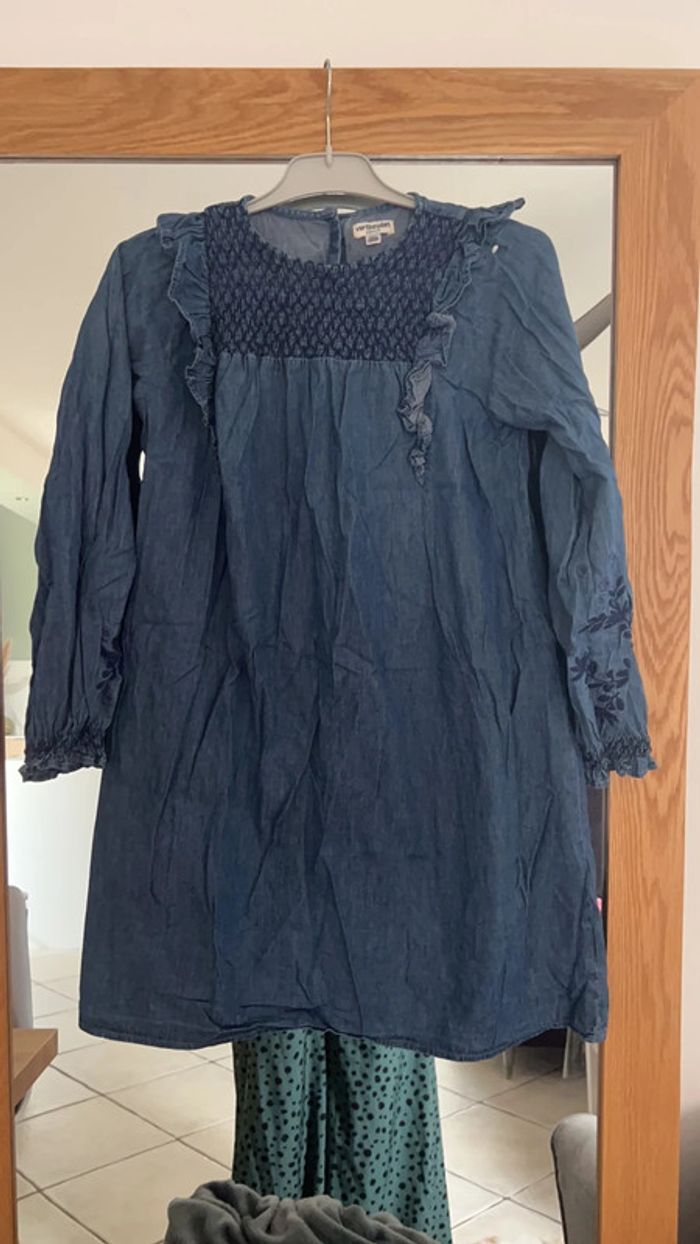 Robe jean 12 ans Vertbaudet avec broderie sur manche