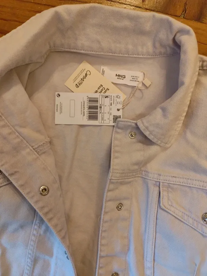 Veste en jean Mango parme clair S neuves poches - photo numéro 5