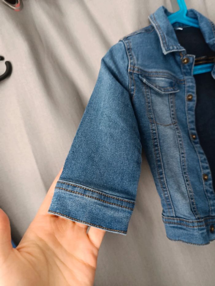 Veste en jean mixte taille 86 cm matière extensible - photo numéro 2