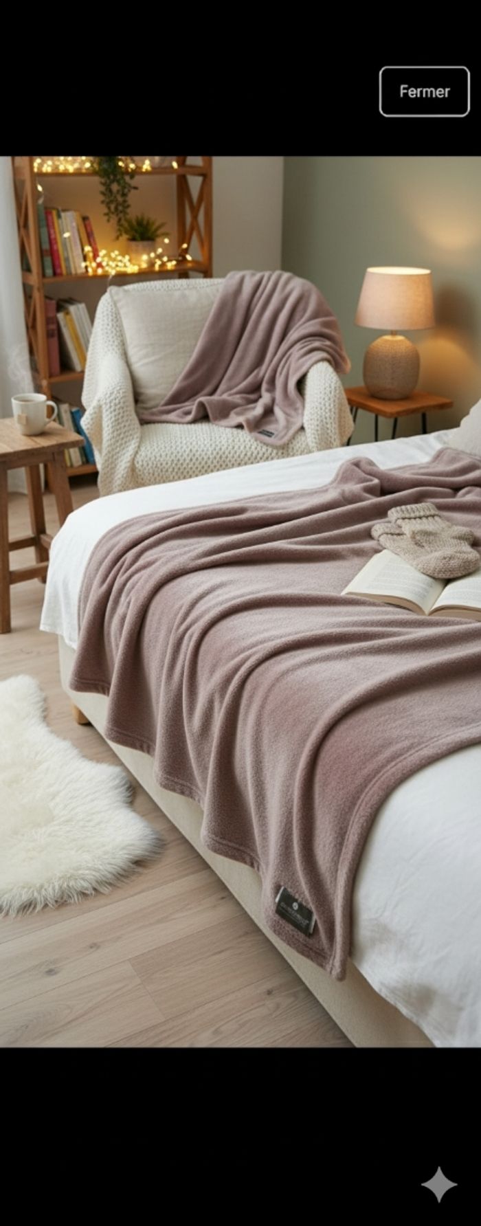 Plaid polaire cosy doux rose poudré