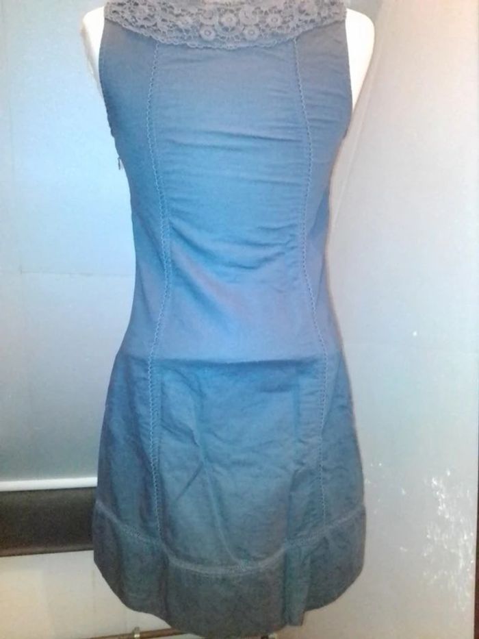 Robe grise plastron dentelle Cache Cache T36 - photo numéro 5
