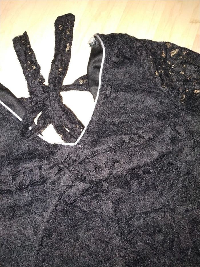 Pull Lady Blush taille S noir avec dentelle - photo numéro 4