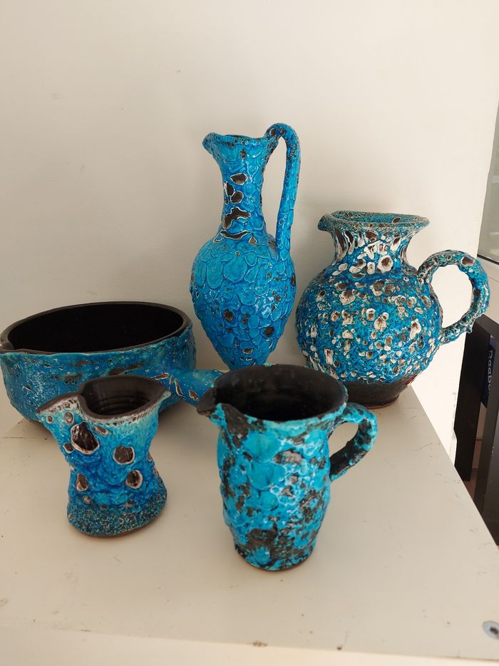 Lot émaux fat lava bleu vintage - photo numéro 3