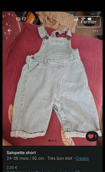Salopette short 24 mois