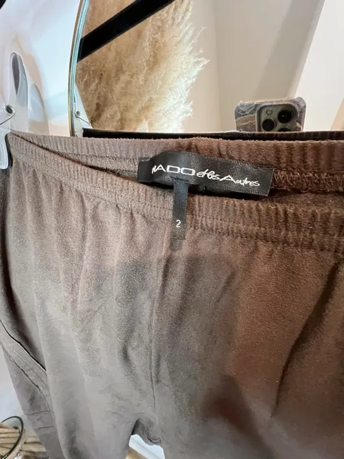 Legging marron suédine - photo numéro 3