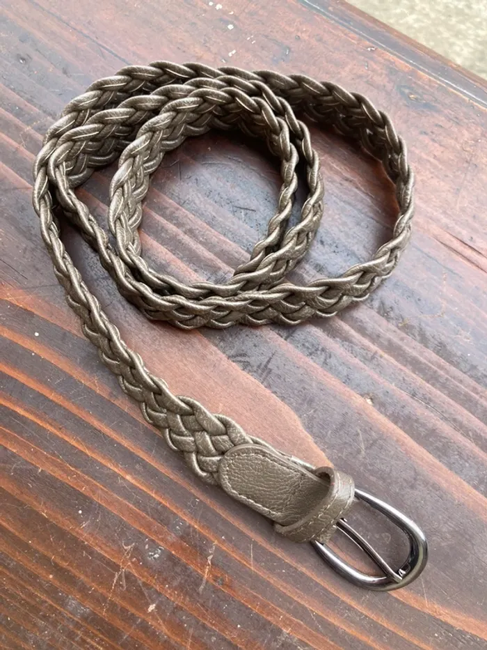 Ceinture tressée marron