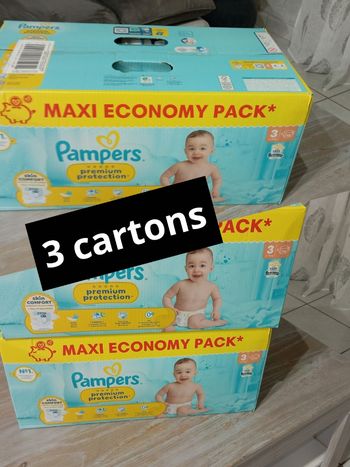 3 maxi pack Pampers premium protection taille 3 Neuf