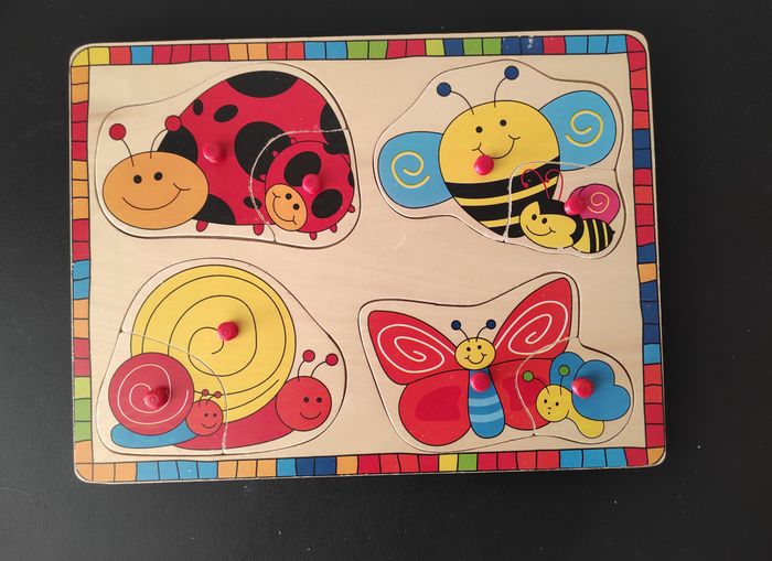 Puzzle en bois bébé 24 mois – Animaux – Très bon état