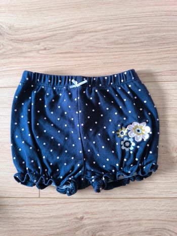 Short culotte bleu à pois blanc Hartstrings Baby - Taille 12 mois
