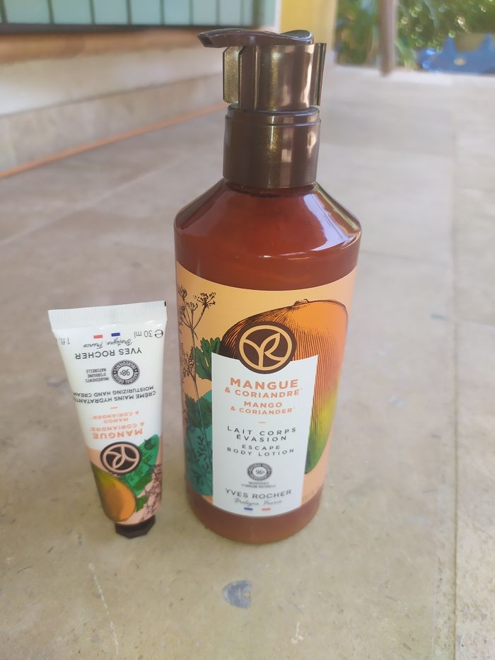 Lait corps + crème mains  mangue et coriandre
