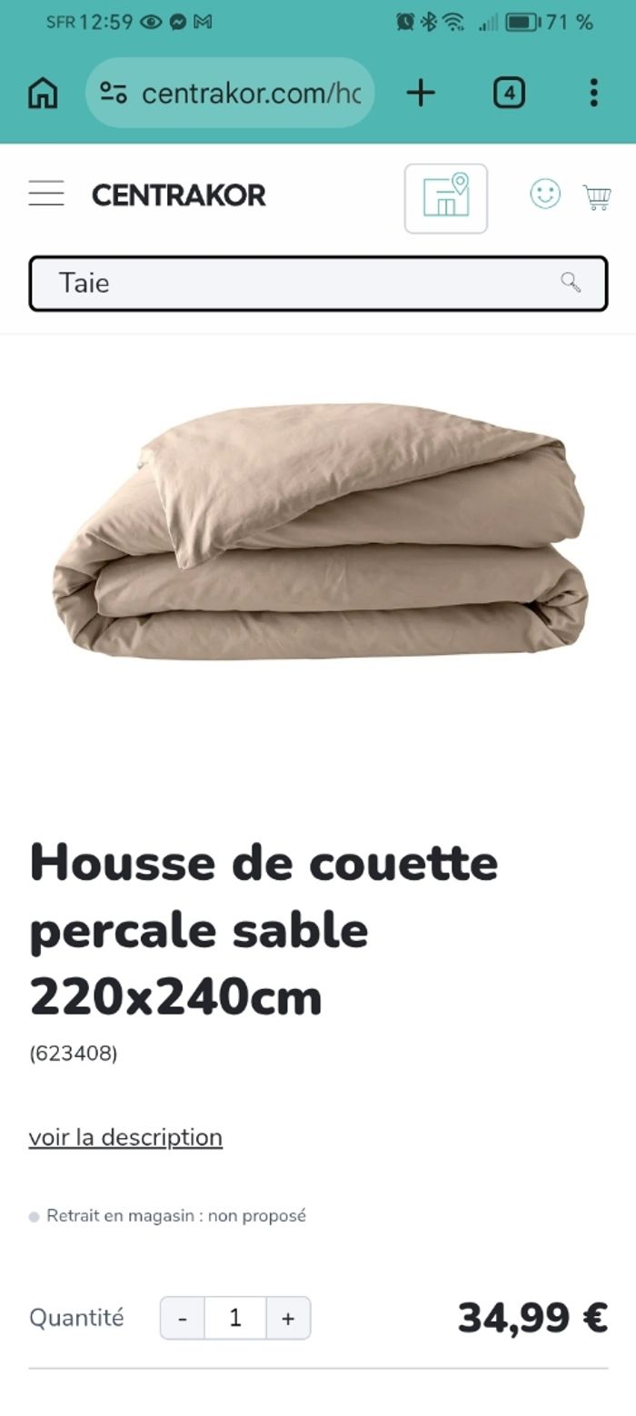 Parure de lit 240x220 neuve - photo numéro 4