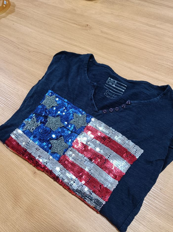 T-shirt manche longue marine - cache cache - - photo numéro 2