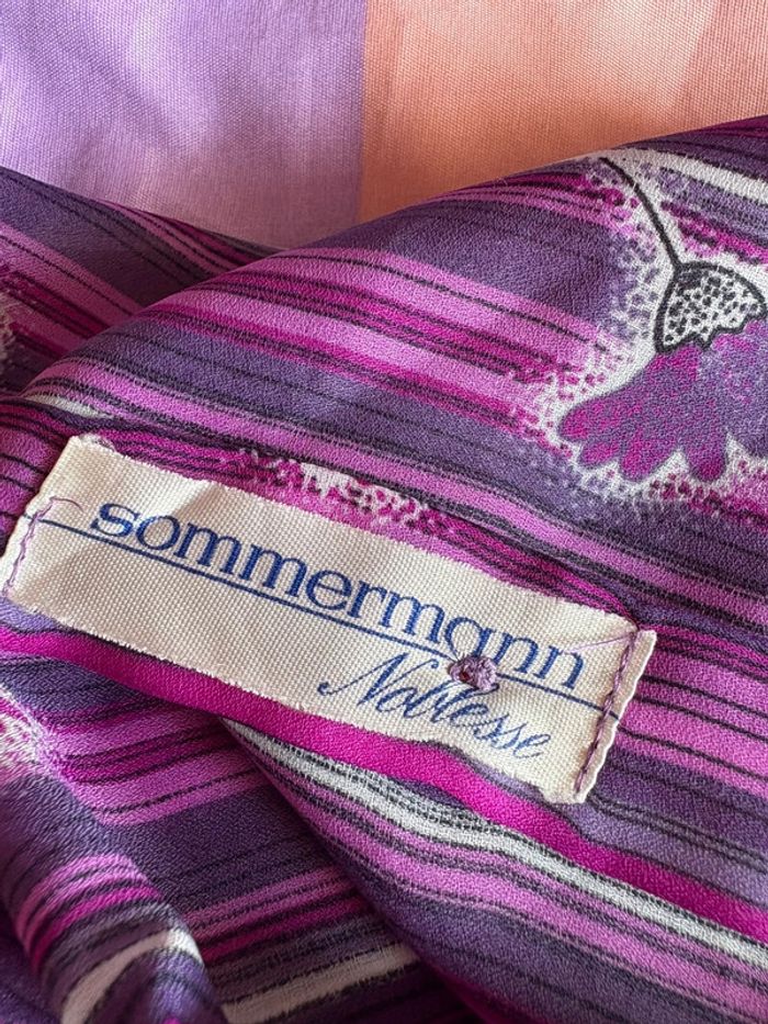 Chemisier vintage fleuri mauve violet t38 - photo numéro 8