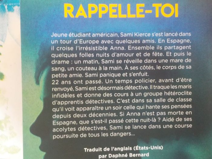 RAPPELLE-TOI de Harlan COBEN Ed. France Loisirs - photo numéro 2