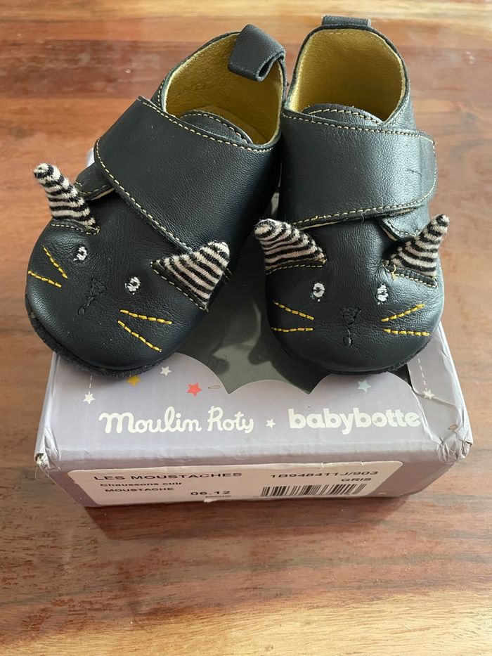 Chaussons en cuir Moulin Roty Babybotte
