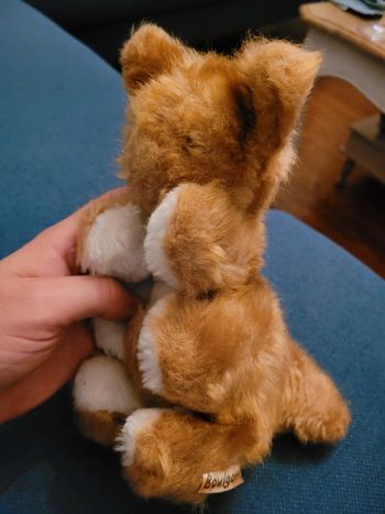RARE Peluche Kangourou Boulgom 25cm beige blanc marron doudou France collection