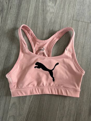 Brassière rose poudrée et noire Puma T38 M